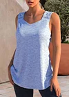 Plus Size Lace Stitching Solid Tank Top