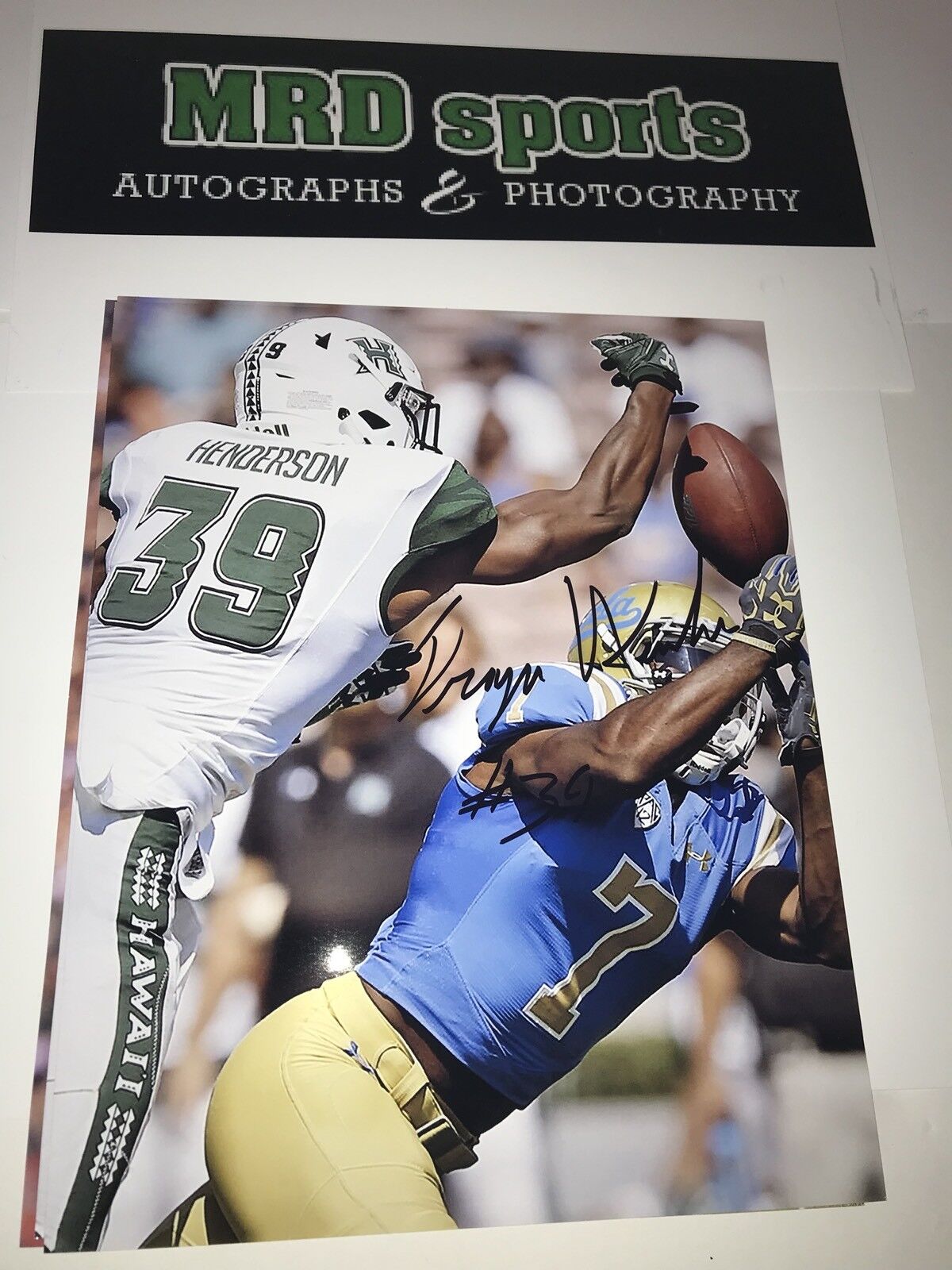 Trayvon Henderson Hawaii signed autographed 8x10 football Photo Poster painting E