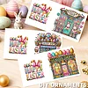 6PCS Diamond Painting Easter Cottage Greeting Card Kit for Birthdays Thanksgiving & Special Occasion