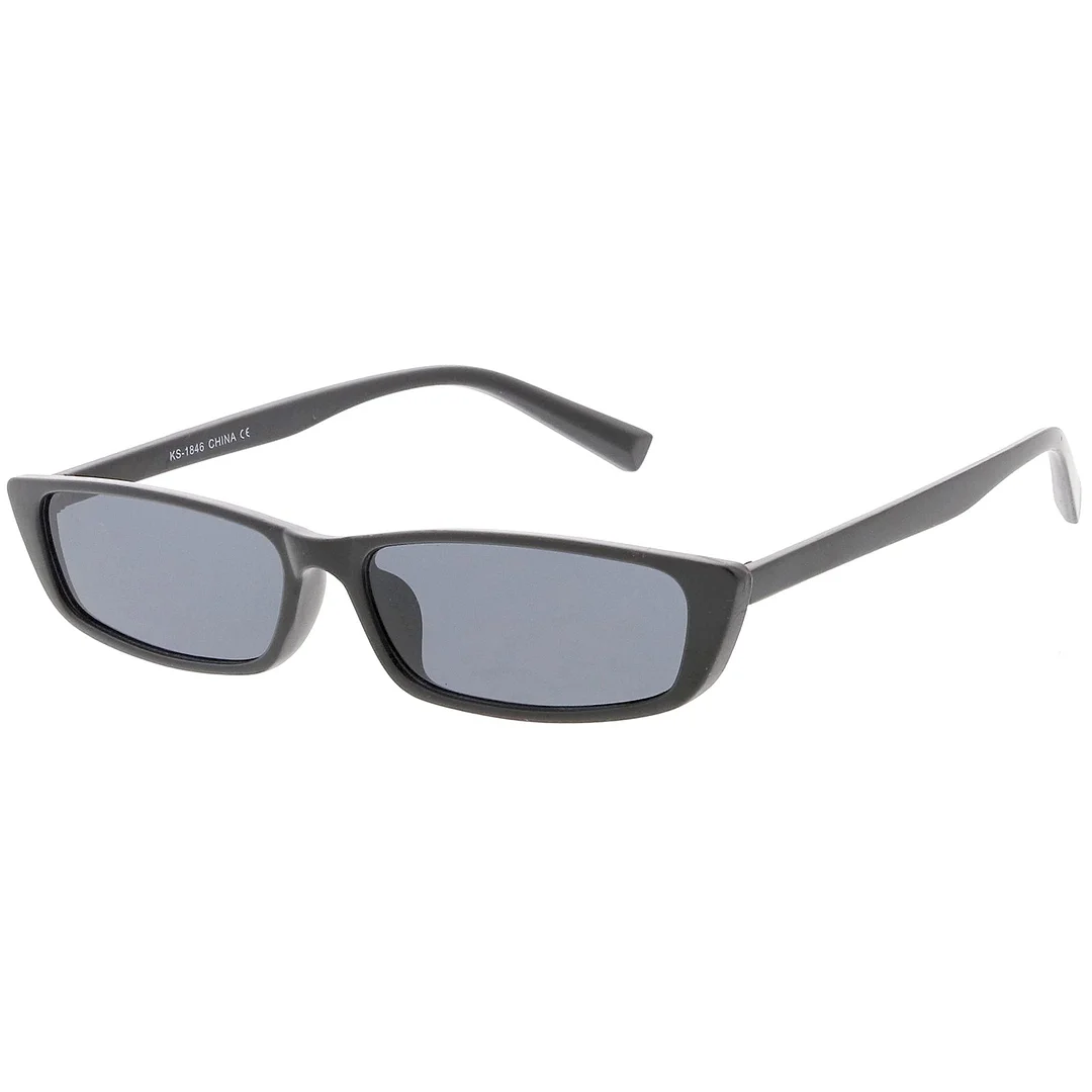 Retro Slim Rectangle Cat Eye glasses Neutral Colored Lens 57mm