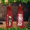 2pcs Christmas Diamond Art Linen Wine Gift Bag Diamond Painting Red Wine Bag Kit