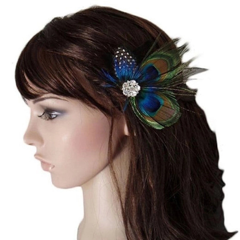 Women’s Classical Lady Peacock Feather Hair Clip