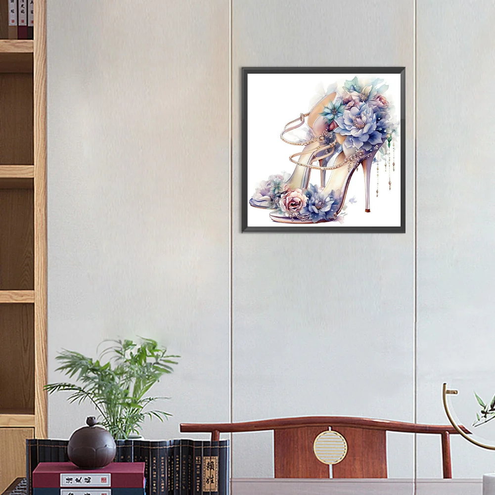 Diamond Painting - Full Round Drill - Flower High Heels(Canvas|30*30cm)