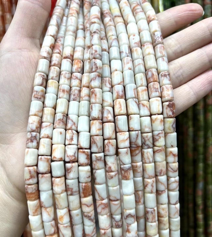 1 Set 6*8mm 1-1.5mm Natural Stone Crystal Agate Round Beads