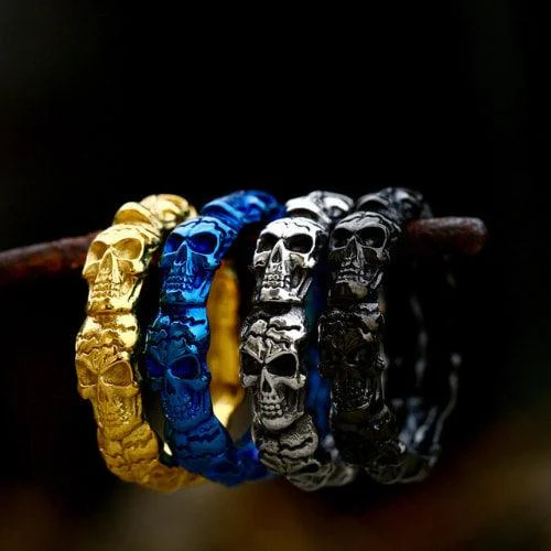 Gothic Stackable Stainless Steel Skull Ring