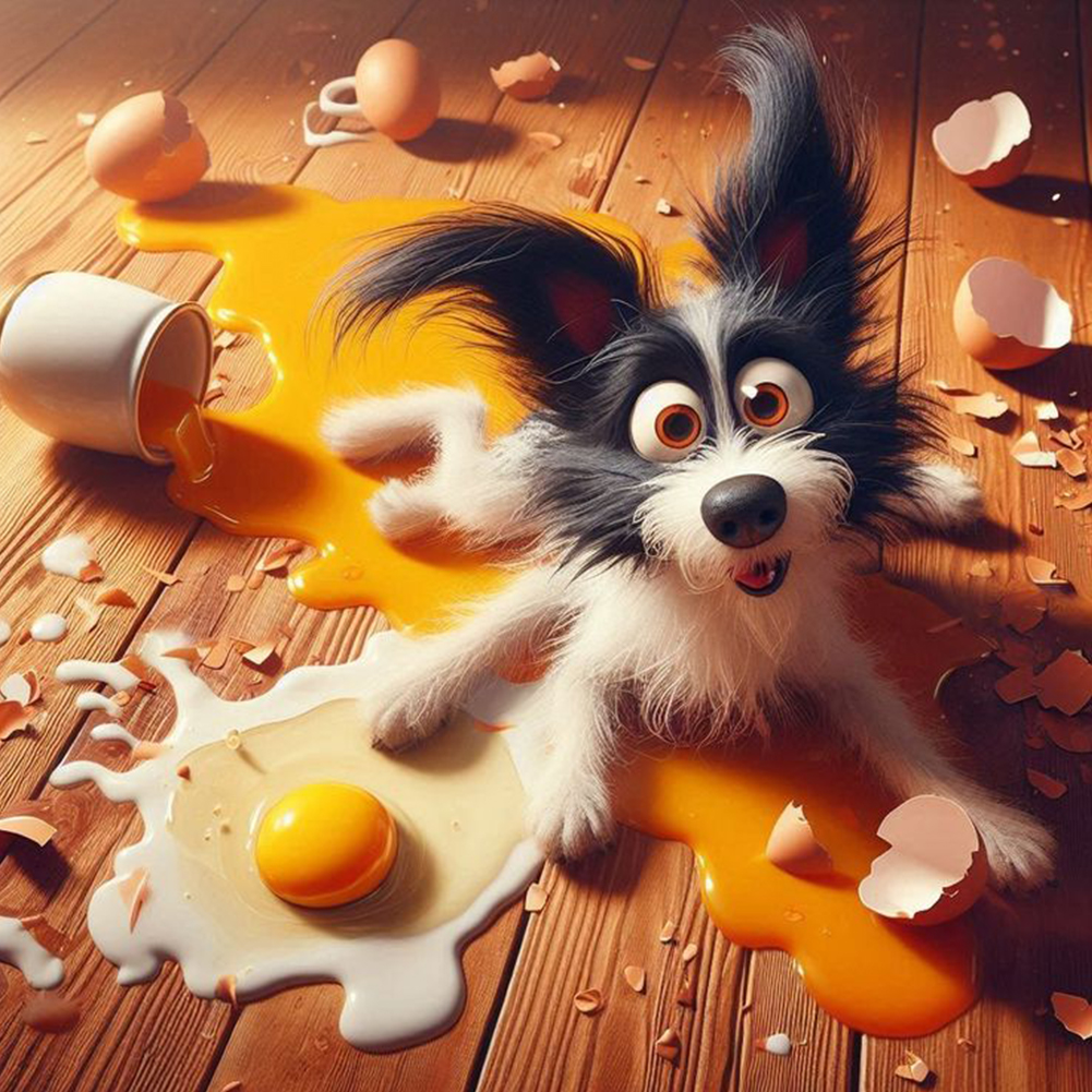 Dog 40*40cm(canvas) full round drill diamond painting