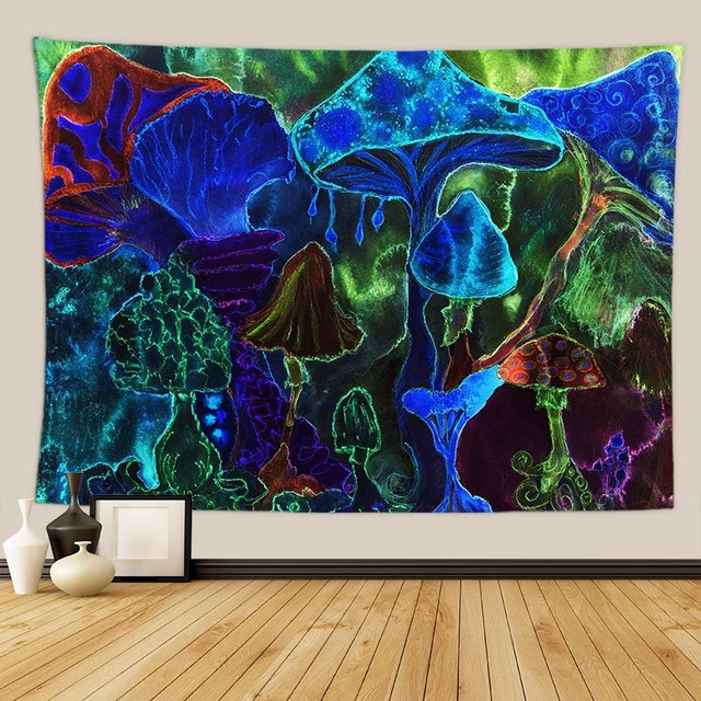 

Indian Psilocybin Mushroom Mandala - Tapestry, 100*75cm, 501 Original