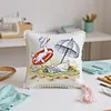 14CT Needle Insert Bag 2 Strands Printed Knitting Threads Pin Pouch with Tassel