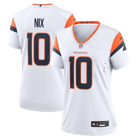 Women's Denver Broncos #10 Bo Nix  White Game Jersey