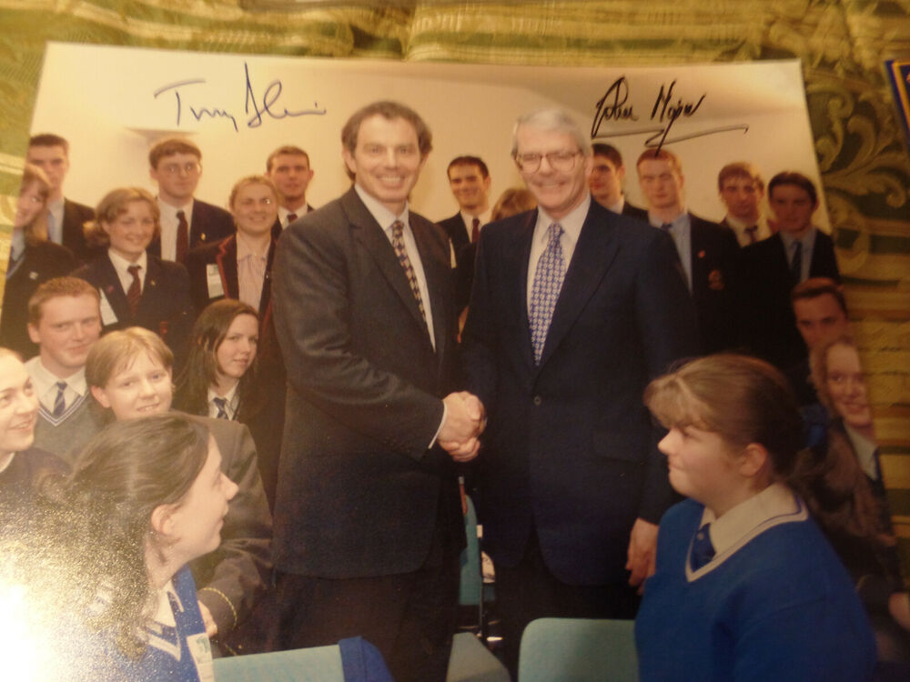 Prime Ministers Tony Blair & John Major Autographed 11X14 Photo Poster painting  JSA Certified