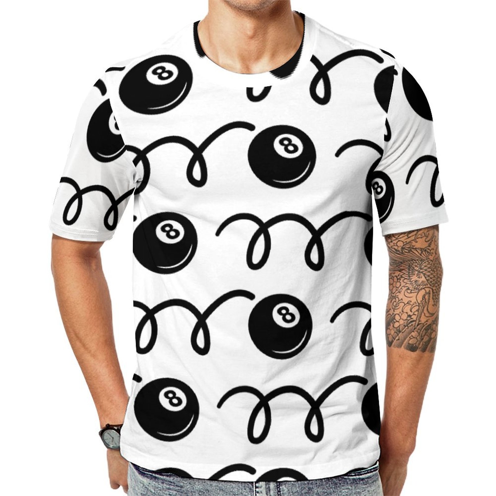 Funny Eightball Short Sleeve Print Unisex Tshirt Summer Casual Tees for Men and Women Coolcoshirts