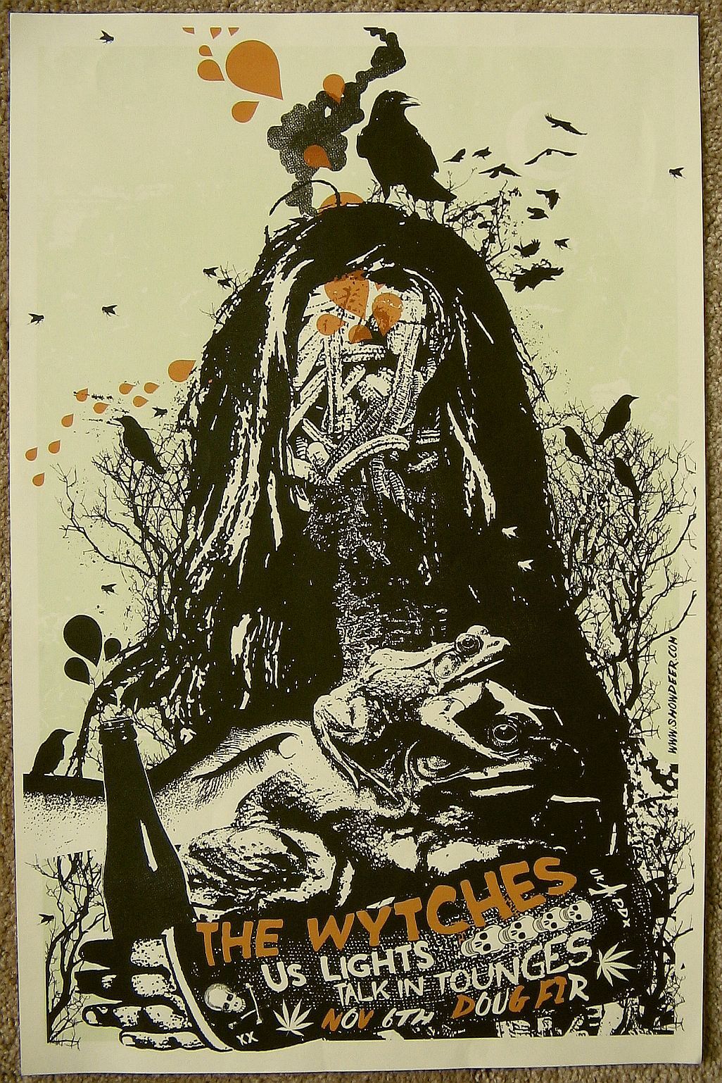 THE WYTCHES 2014 Gig POSTER Portland Oregon Concert