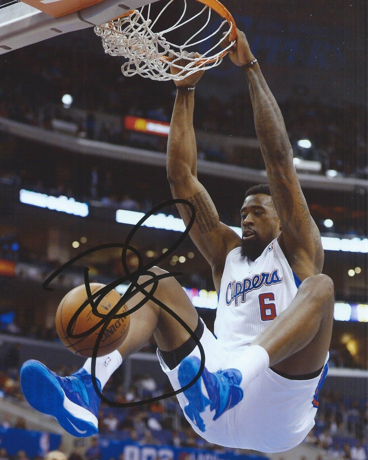 DeAndre Jordan Signed 8x10 Photo Poster painting Los Angeles Clippers Autographed COA