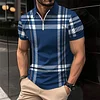 Men's Printed Plaid Stripe POLO Shirt