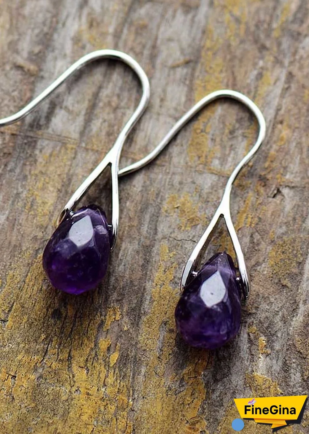 Boho Earrings, Dangle Earrings, Purple Amethyst and Red Jasper