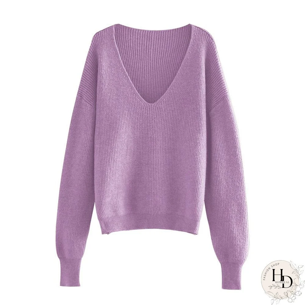 Loose Lazy V-neck Pullover