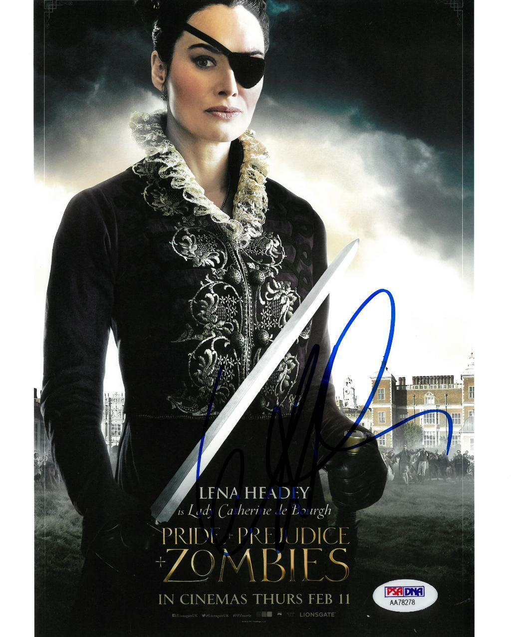 Lena Headey Signed Pride+Prejudice+Zombies Auto 8x10 Photo Poster painting PSA/DNA #AA78278