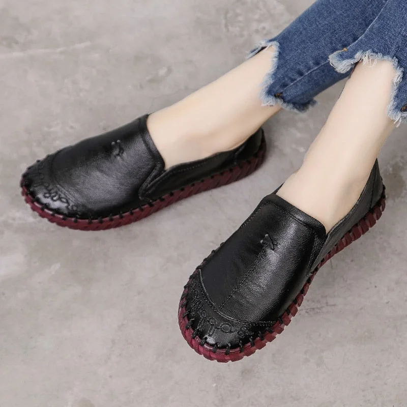 GKTINOO 2022 Fashion Women Shoes Genuine Leather Loafers Women Casual Shoes Soft Comfortable Shoes Women Flats