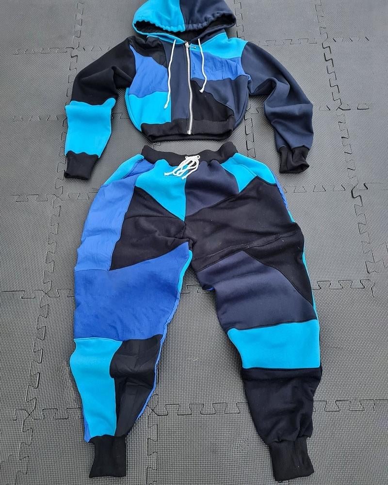 Women's Sporty Patchwork Printed Sets16