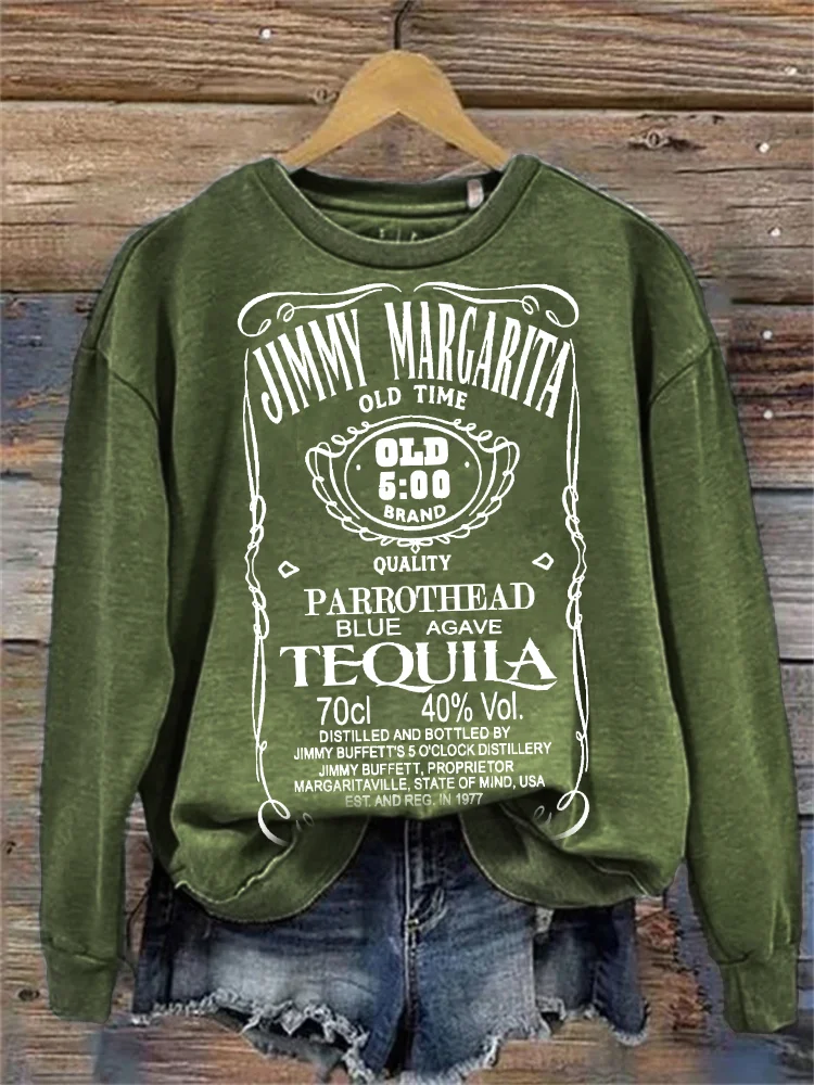 Comstylish Jimmy Margarita Vintage Whisky Inspired Washed Sweatshirt