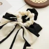 10PCS Black & White Bowknot Ribbon Hair Band Scrunchie