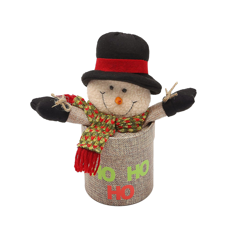 

Christmas Cookie Candy Linen Box Santa Snowman Candy Bag Packaging Decor, 501 Original