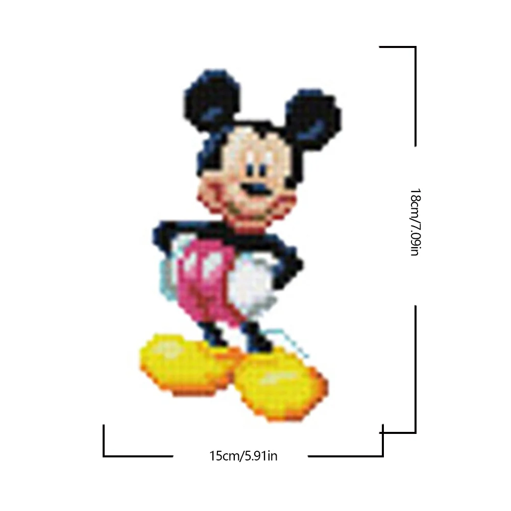 12pcs/a set 5D DIY Mickey Mini Square Diamond Painting for Desktop Decor No Frame(15*18cm)