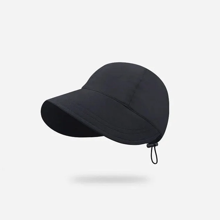 Drawstring Adjustable Flat Brim Shading Snapback Baseball Cap Sun Protection Solid Color Korean Soft Women Men Hat Caps Hats