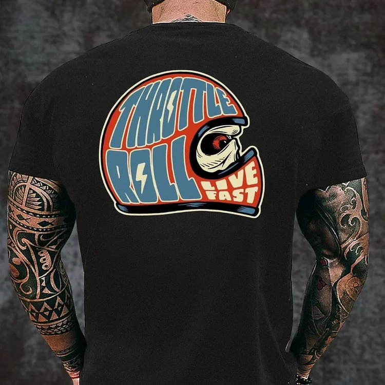 Throttle Rool motorcycle style men's T-shirt