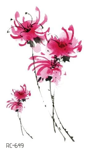 52 Kinds Watercolor Flora Lavender Waterproof Fake Tattoos Temporary Women Arm Chest Ankle Stickers Floral Body Art Tatto Flower