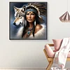 (40*40cm)Indian Beauty Wolf - Full Round Drill Diamond Painting