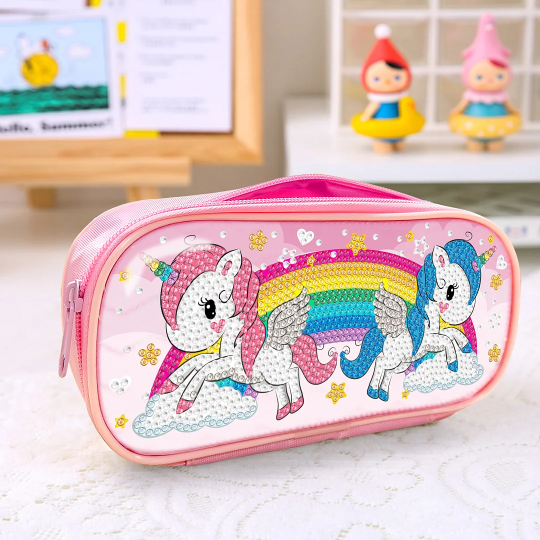 DIY Cartoon Unicorn Diamond Art  Storage Box Pencil Box