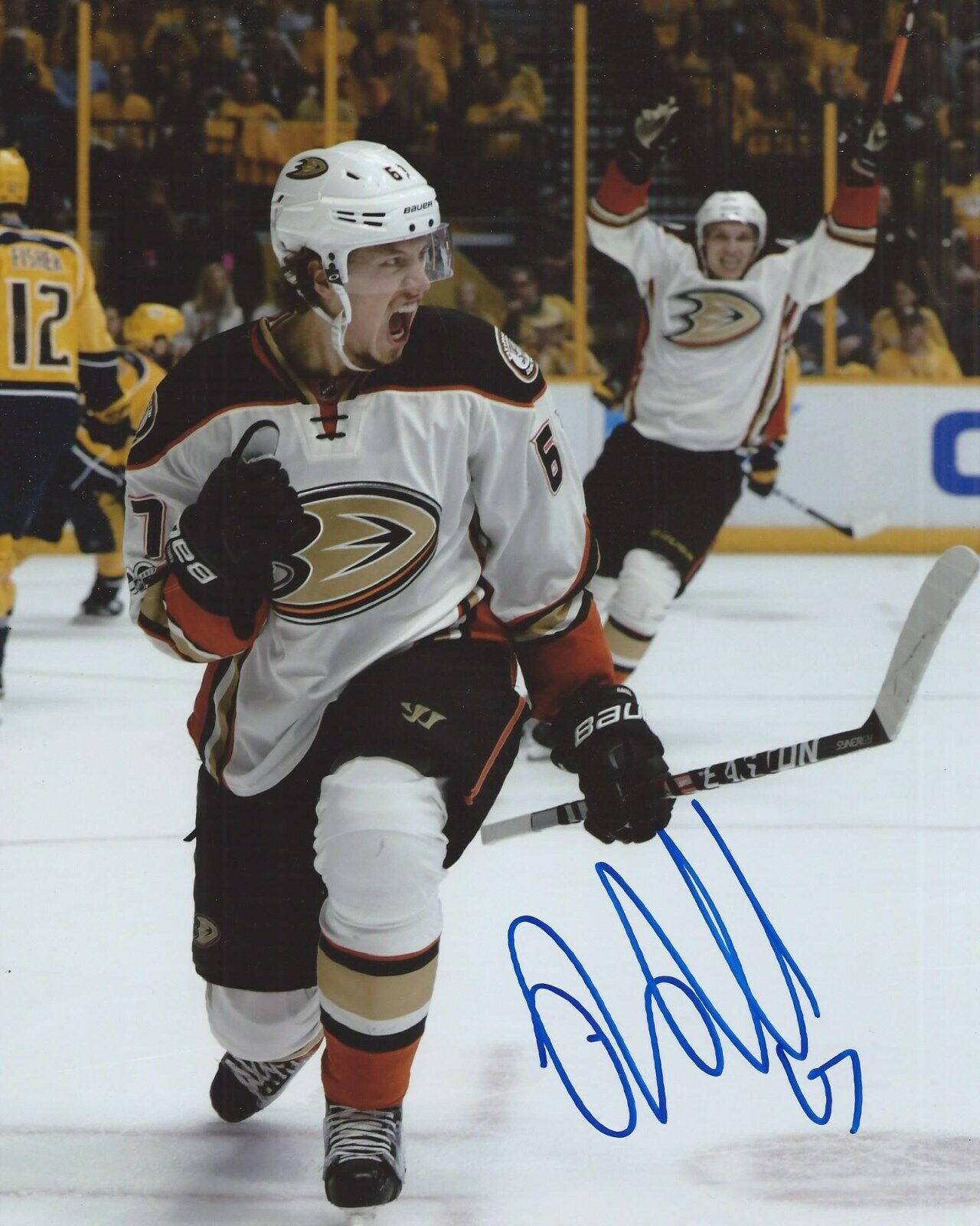 Rickard Rakell Signed 8x10 Photo Poster painting Anaheim Ducks Autographed COA C