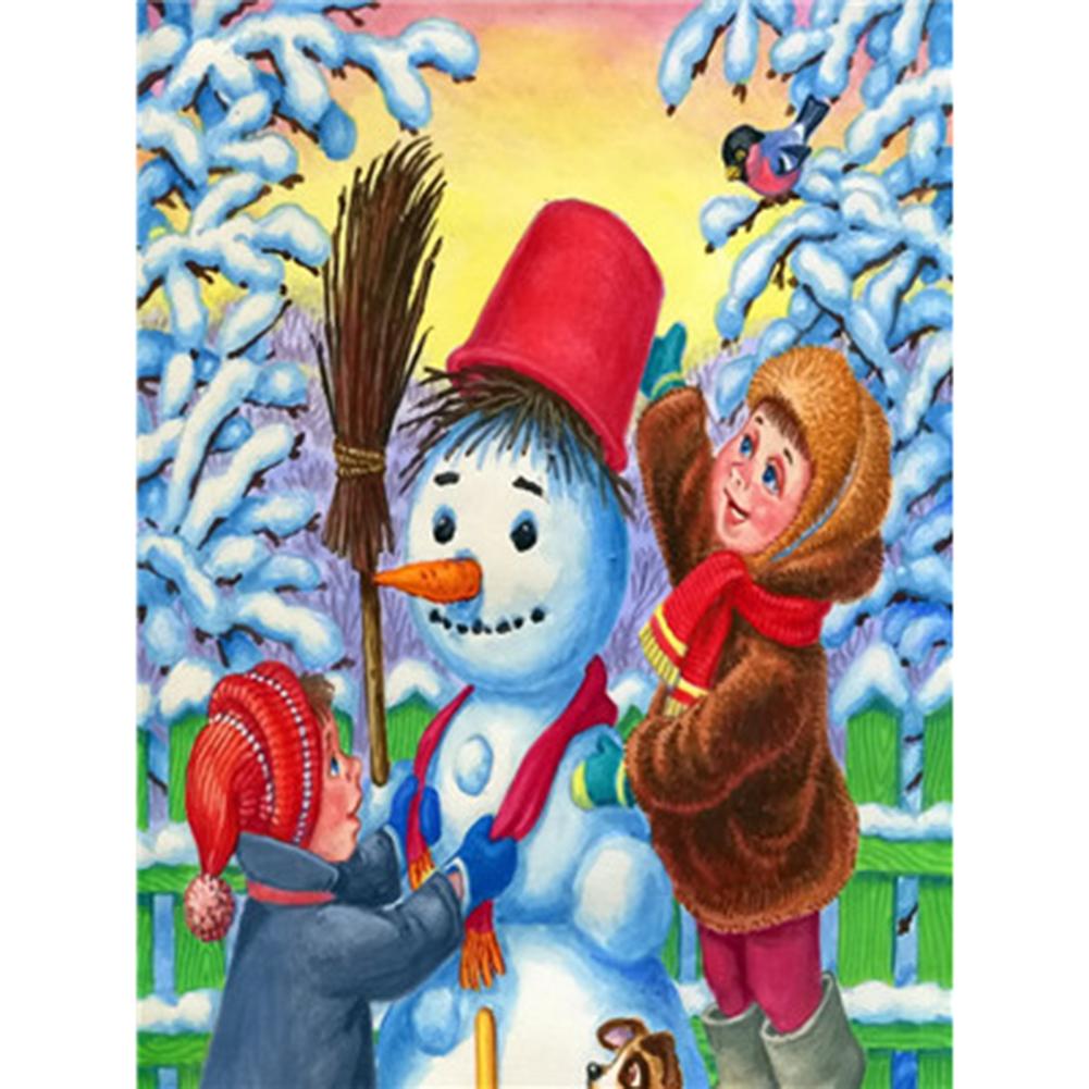 

Christmas Snowman - Round Drill Diamond Painting - 30x40cm, 501 Original