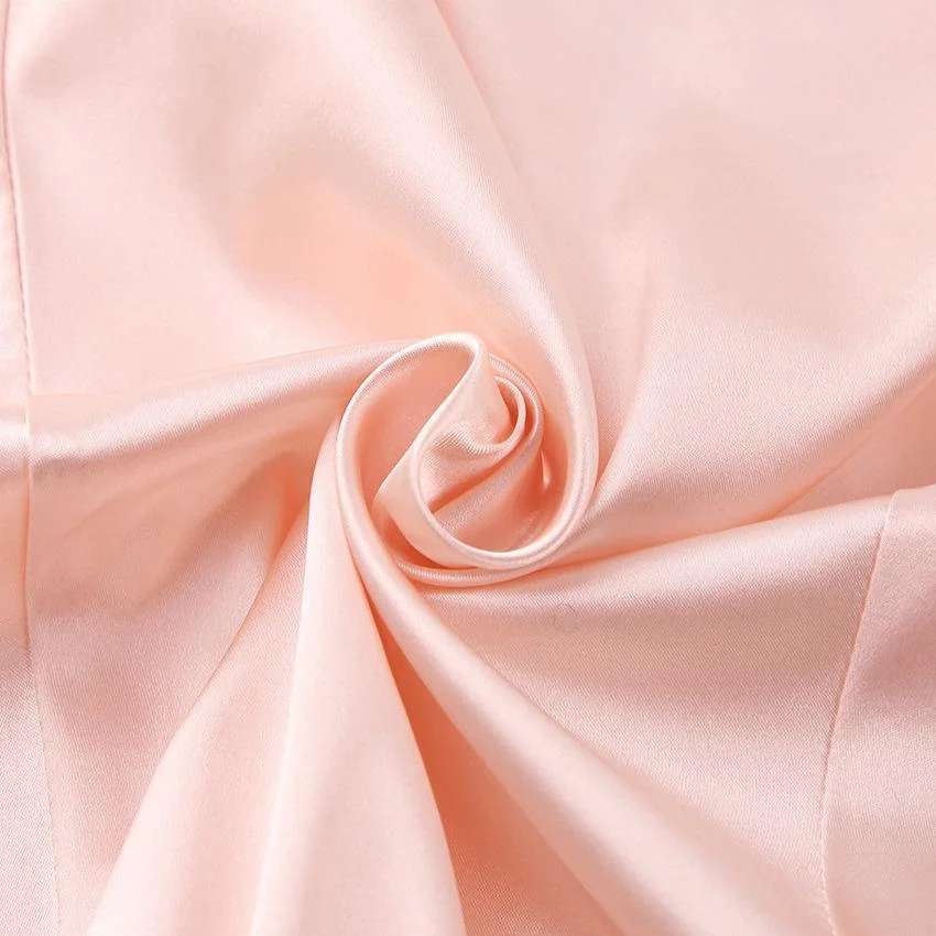 Fashionable satin satin V-neck lantern sleeve dress