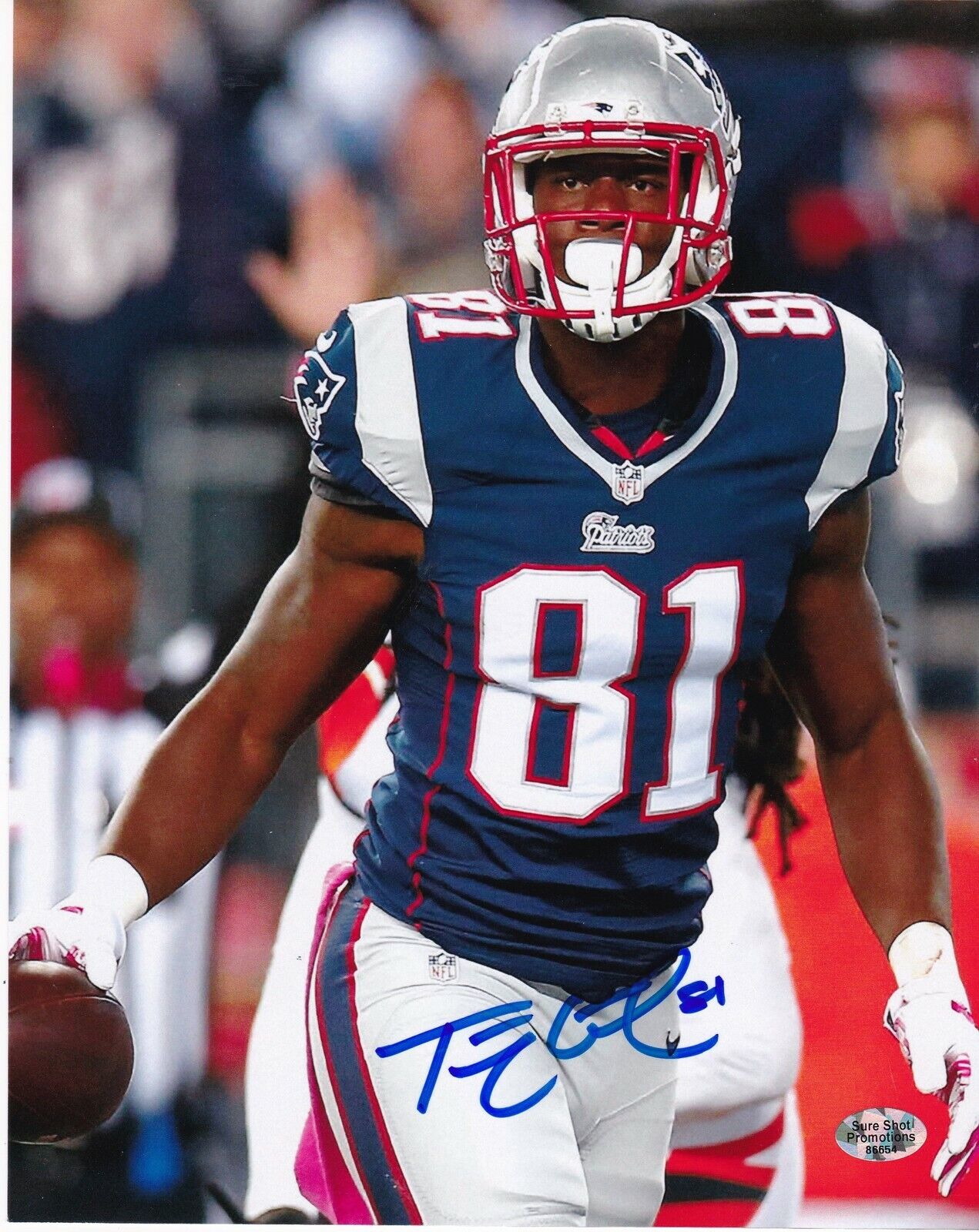 TIM WRIGHT NEW ENGLAND PATRIOTS ACTION SIGNED 8x10