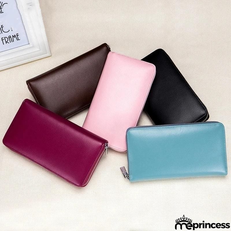 Unisex Multiple Compartment RFID Technology Anti-Scanning Card Slot Currency Wallet