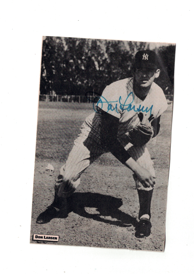 Don Larsen New York Yankees Signed 3 1/3 x 5 Cut Magazine Photo Poster painting W/Our COA