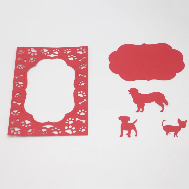 Nigikala Frame Dog Metal Cutting Dies DIY Scrapbooking Photo Album Decorative Embossing Stencil Paper Card Crafts