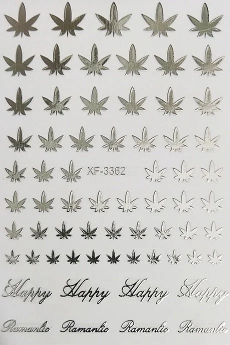 Canada DIY Nail Art Manicure 3D Self Adhesive Nail Stickers Pot Weed Leaf Nails Decal on Nails Salon Decoration Acrylic Designs