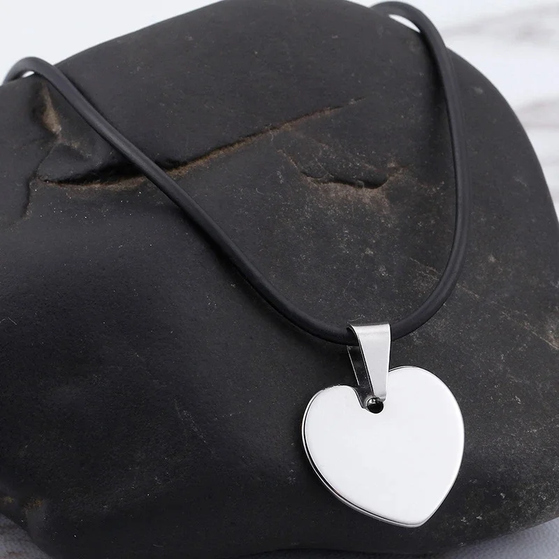 Women's Or Men's Tungsten carbide Necklace Heart Pendant Necklaces Silver  With Mens And Womens