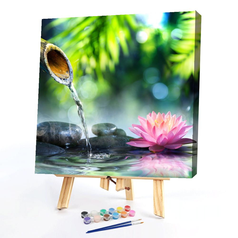 

40*40CM - Paint By Numbers - Water Lily, 501 Original