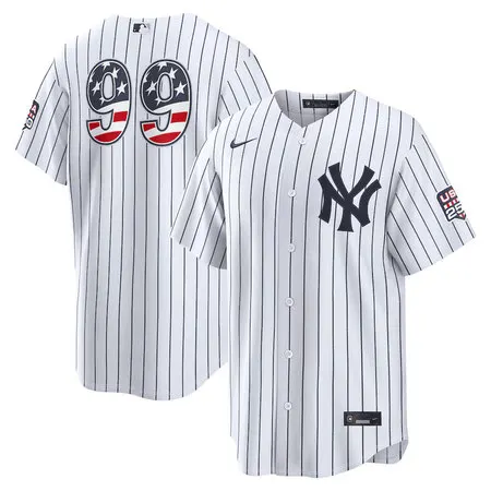 Youth New York Yankees #99 Aaron Judge Nike White USA 250 Fourth of July Home Stadium Jersey