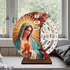 (US Local)Wooden Special Shaped DIY Diamond Painting Moon Perpetual Calendar Decor Kits