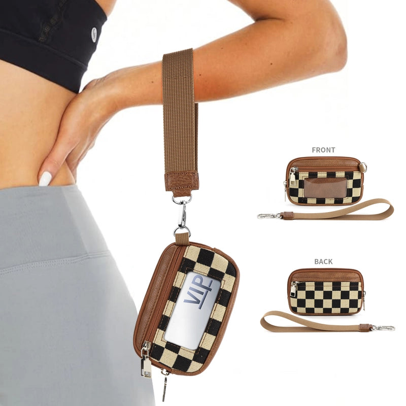 In Stock Hot Lulu Same Transparent PVC Card Bag Wrist Bag Portable Bank Card Change Purse