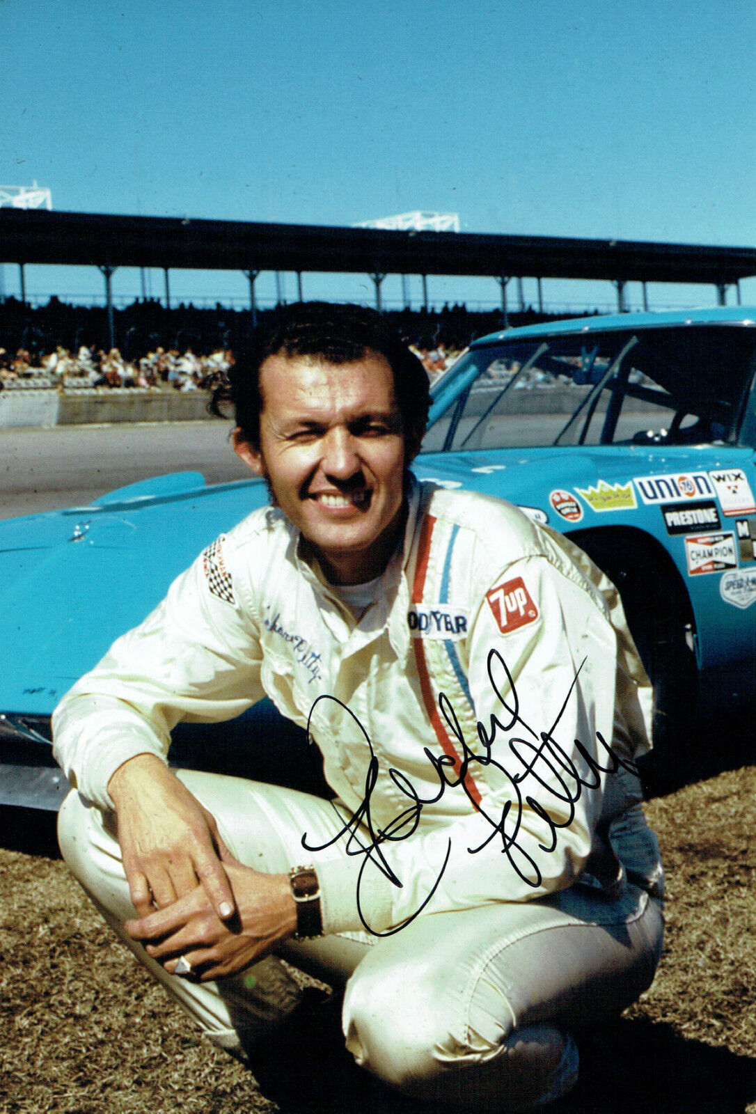 KING Richard PETTY SIGNED 12x8 Plymouth Superbird Photo Poster painting AFTAL Autograph COA