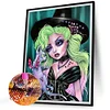 Diamond Painting-DIY Full Round Drill Girl with Green Hair(40x50cm)