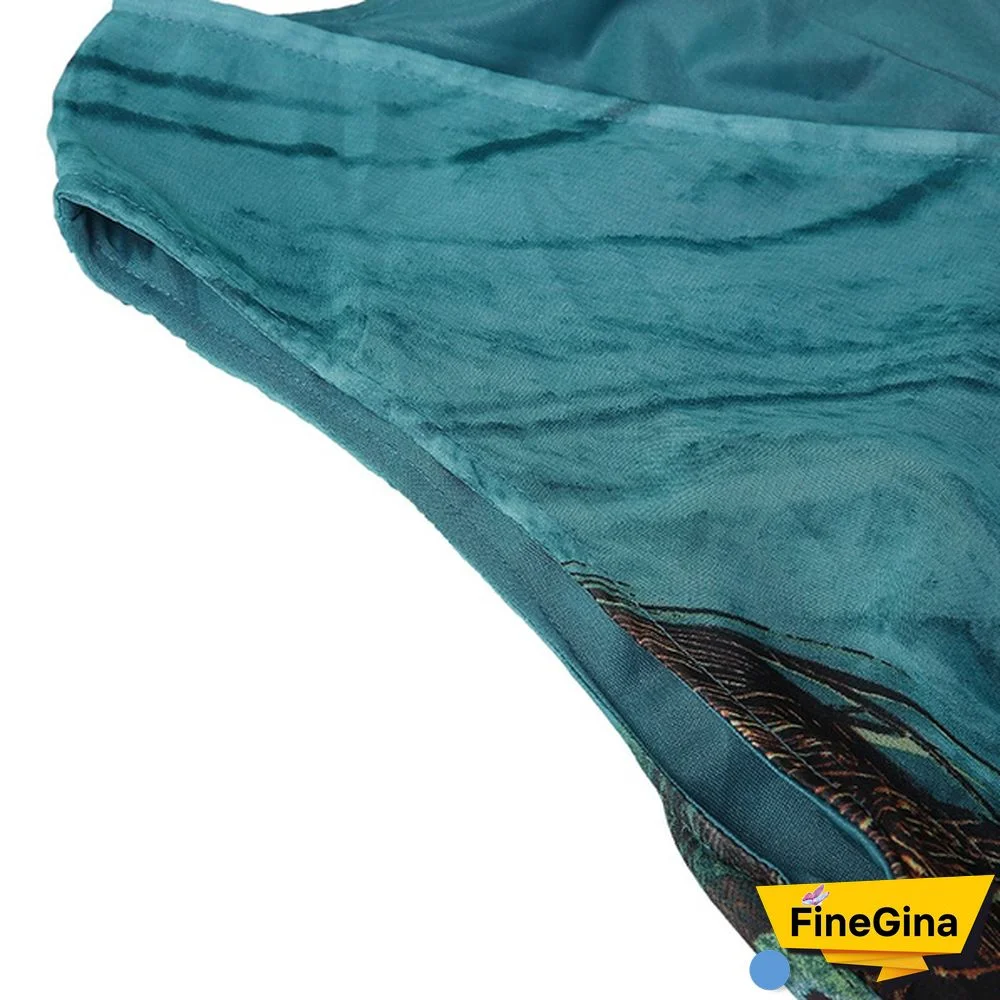 New S-5XL Fashion Flare Swing Maxi Dress Sleeveless Peacock Print Maxi Dresses Summer Bohemian Dresses