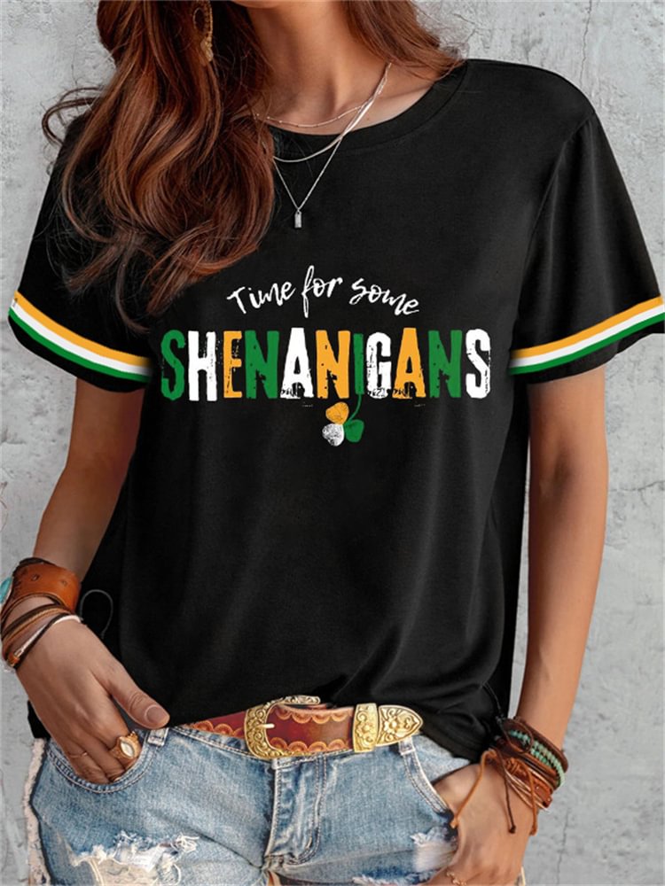 Comstylish St. Patrick's Day Time For Shenanigans Irish T Shirt