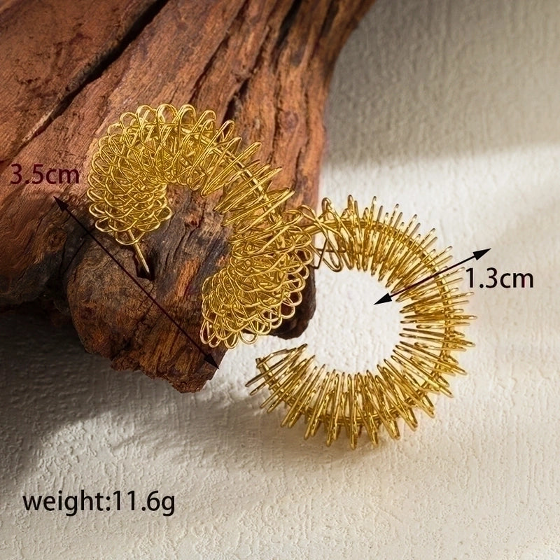 1 Pair Minimalist C Shape Plating Stainless Steel 18k Gold Plated Ear Studs